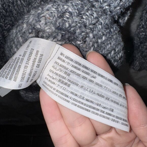 Abercrombie & Fitch Women’s Zip Sweater M Gray Marled Knit Cozy Y2K Preppy - Picture 5 of 8